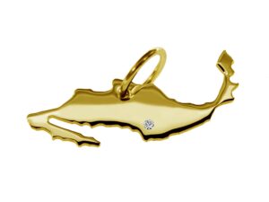 Anhänger Mexiko mit Brillant am Wunschort 585 Gelbgold