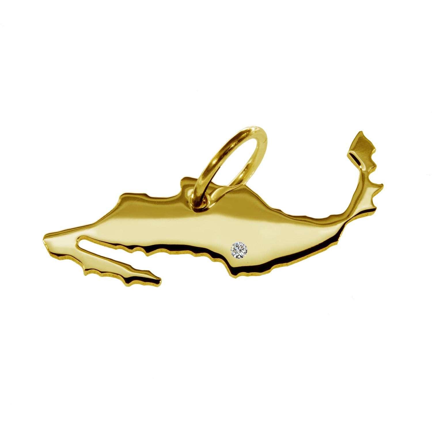 Anhänger Mexiko mit Brillant am Wunschort 585 Gelbgold