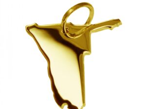 Anhänger der Landkarte Namibia in massiv 333 Gelbgold