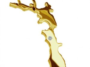 Anhänger Neuseeland mit Brillant am Wunschort 585 Gelbgold