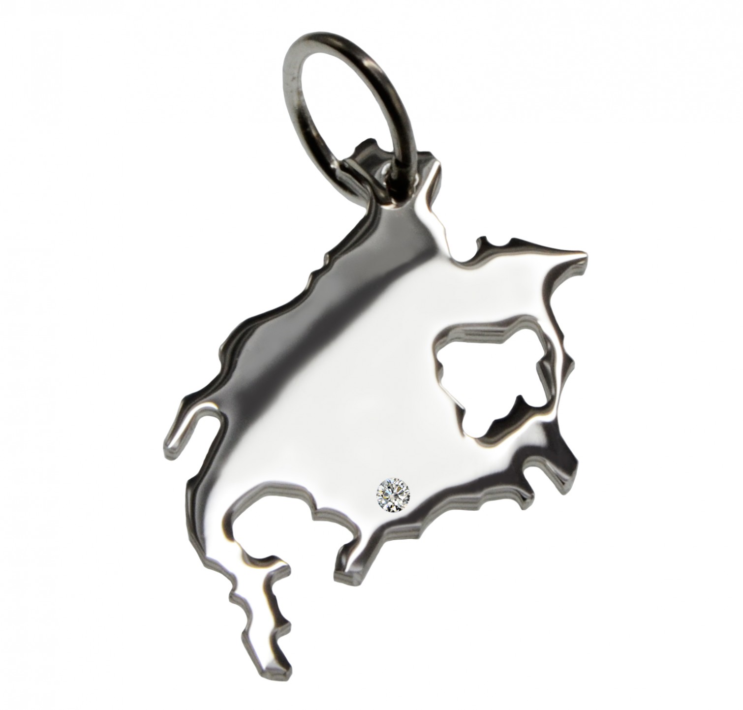 Nordamerika Anhänger mit Brillant 0,015ct am Wunschort 925 Silber