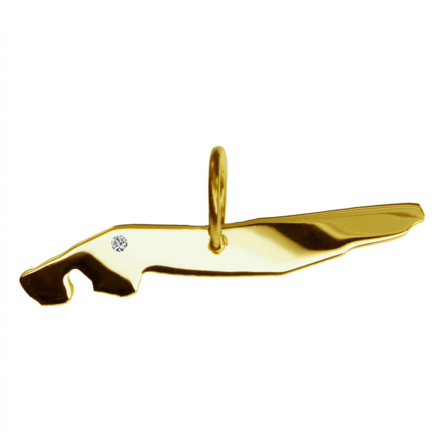 Anhänger Norderney mit Brillant am Wunschort 585 Gelbgold