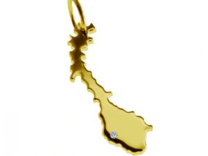 Anhänger Norwegen mit Brillant am Wunschort 585 Gelbgold