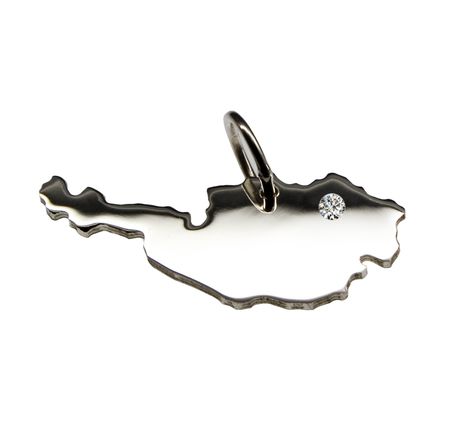 Österreich Anhänger mit Brillant 0,015ct am Wunschort 925 Silber