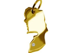 Anhänger Palästina mit Brillant am Wunschort 585 Gelbgold