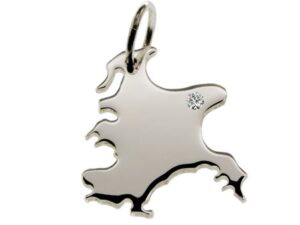 Rügen Anhänger mit Brillant 0,015ct am Wunschort  925 Silber