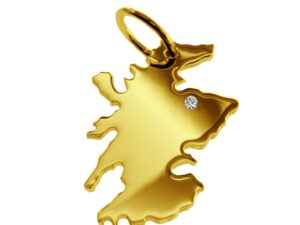 Anhänger Schottland mit Brillant am Wunschort 585 Gelbgold