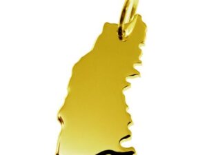 Anhänger der Landkarte Schwarzwald in massiv 333 Gelbgold