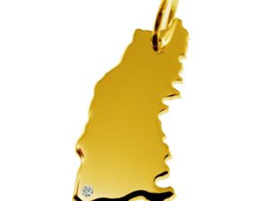 Anhänger Schwarzwald mit Brillant am Wunschort 585 Gelbgold