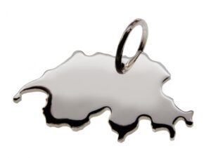 Schweiz Anhänger in massiv 925 Silber
