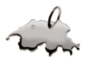 Schweiz Anhänger mit Brillant 0,015ct am Wunschort  925 Silber