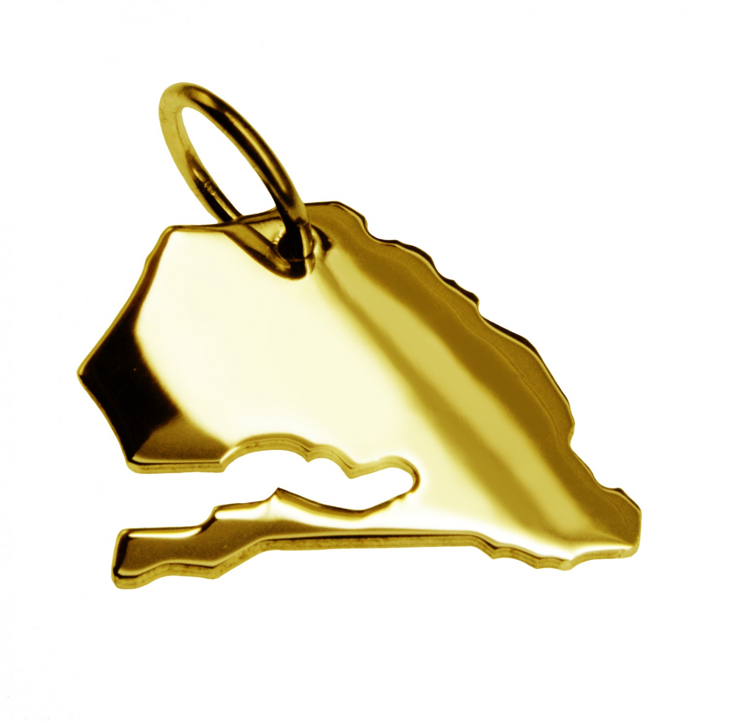 Anhänger der Landkarte Senegal in massiv 333 Gelbgold