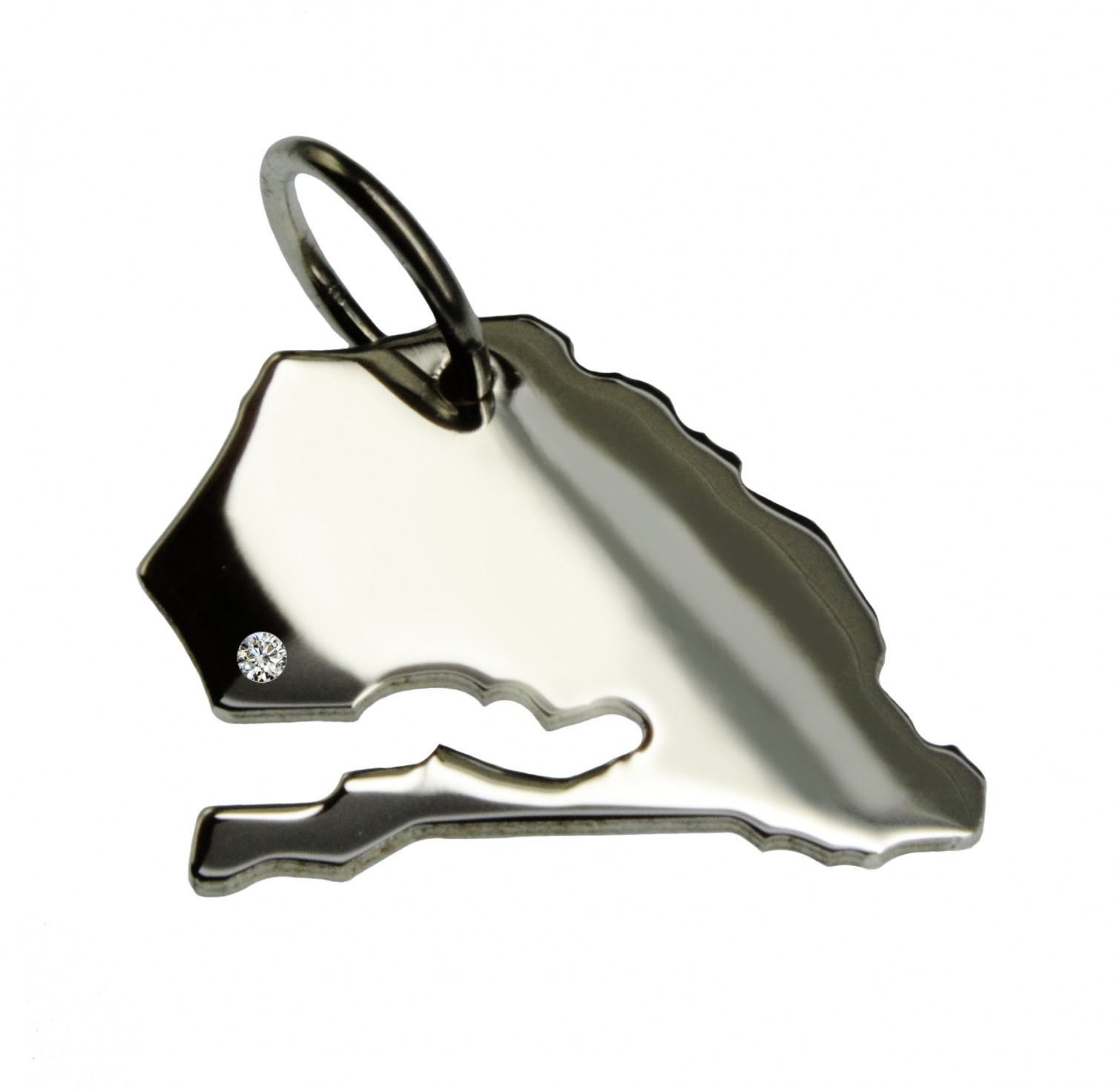 Senegal Anhänger mit Brillant 0,015ct am Wunschort 925 Silber