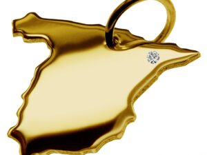 Anhänger Spanien mit Brillant am Wunschort 585 Gelbgold