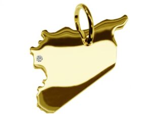 Anhänger Syrien mit Brillant am Wunschort 585 Gelbgold