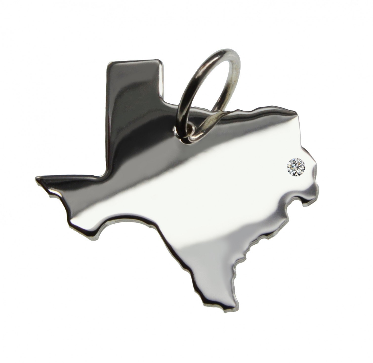 Texas Anhänger mit Brillant 0,015ct am Wunschort 925 Silber