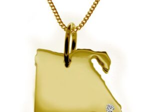 50cm Kette + Ägypten mit Brillant am Wunschort 585 Gold
