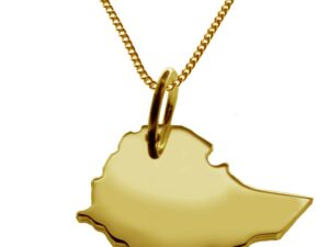 50cm Halskette + Äthiopien Anhänger in 585 Gelbgold