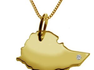 50cm Kette + Äthiopien mit Brillant am Wunschort 585 Gold