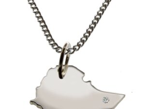 50cm Kette + Äthiopien mit Brillant am Wunschort  in 925 Silber