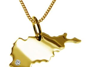 50cm Kette + Afghanistan mit Brillant am Wunschort 585 Gold