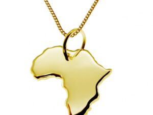 50cm Halskette + Afrika Anhänger in 585 Gelbgold