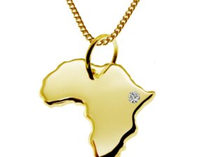 50cm Kette + Afrika mit Brillant am Wunschort 585 Gold