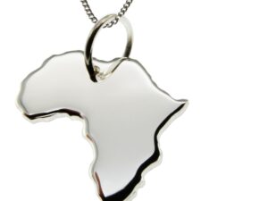 50cm Halskette + Afrika Anhänger in massiv 925 Silber