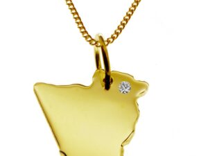 50cm Kette + Algerien Anhänger 585 Gelbgold mit Brillant