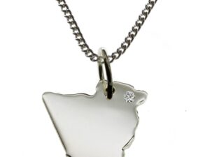 50cm Kette + Algerien mit Brillant am Wunschort  in 925 Silber