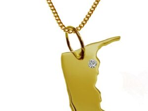 50cm Kette + Amrum mit Brillant am Wunschort 585 Gold