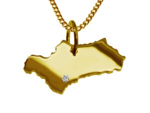 50cm Kette + Andalusien mit Brillant am Wunschort 585 Gold