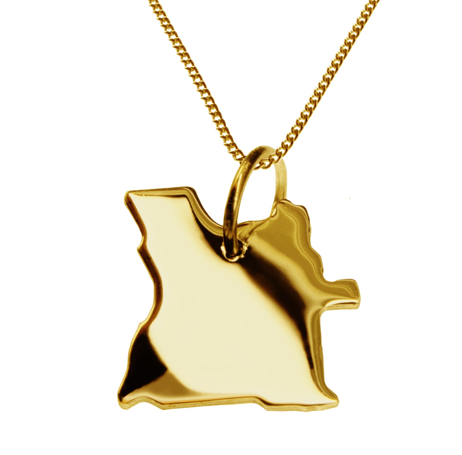 50cm Halskette + Angola Anhänger in 585 Gelbgold