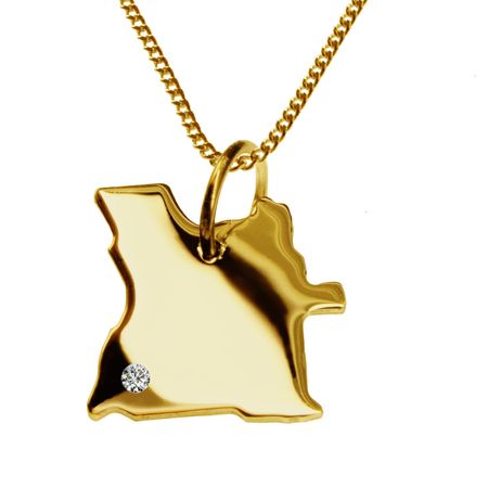 50cm Kette + Angola mit Brillant am Wunschort 585 Gold