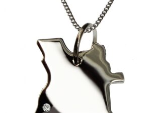 50cm Kette + Angola mit Brillant am Wunschort  in 925 Silber