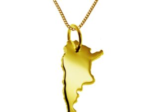 50cm Halskette + Argentinien Anhänger in 585 Gelbgold