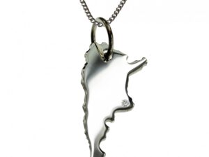 50cm Kette + Argentinien mit Brillant am Wunschort  in 925 Silber
