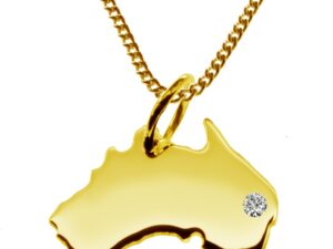 50cm Kette + Australien mit Brillant am Wunschort 585 Gold