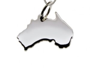 50cm Halskette + Australien Anhänger in massiv 925 Silber