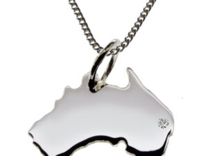 50cm Kette + Australien mit Brillant am Wunschort  in 925 Silber