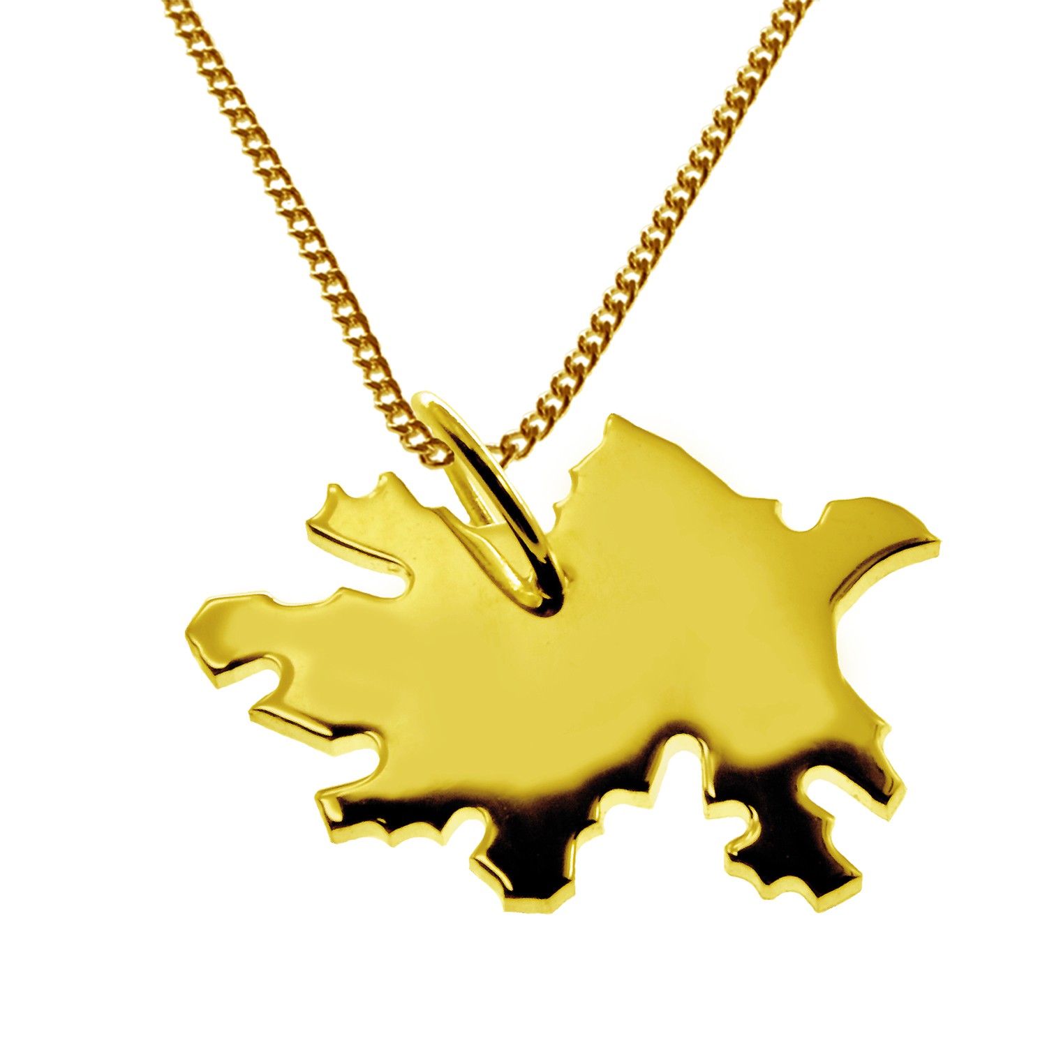 50cm Halskette + Azerbaijan Anhänger in 585 Gelbgold