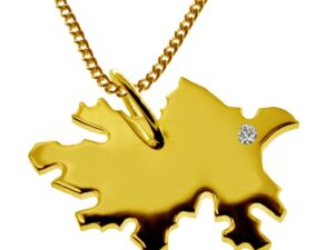 50cm Kette + Azerbaijan mit Brillant am Wunschort 585 Gold