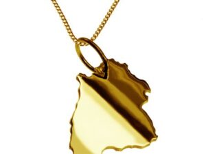 50cm Halskette + Baden-Württemberg Anhänger in 585 Gelbgold