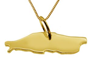 50cm Halskette + Baltrum Anhänger in 585 Gelbgold