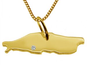 50cm Kette + Baltrum mit Brillant am Wunschort 585 Gold