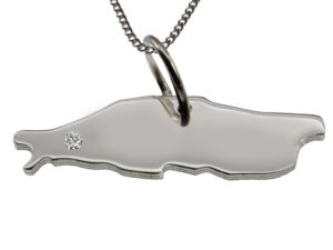 50cm Kette + Baltrum mit Brillant am Wunschort  in 925 Silber