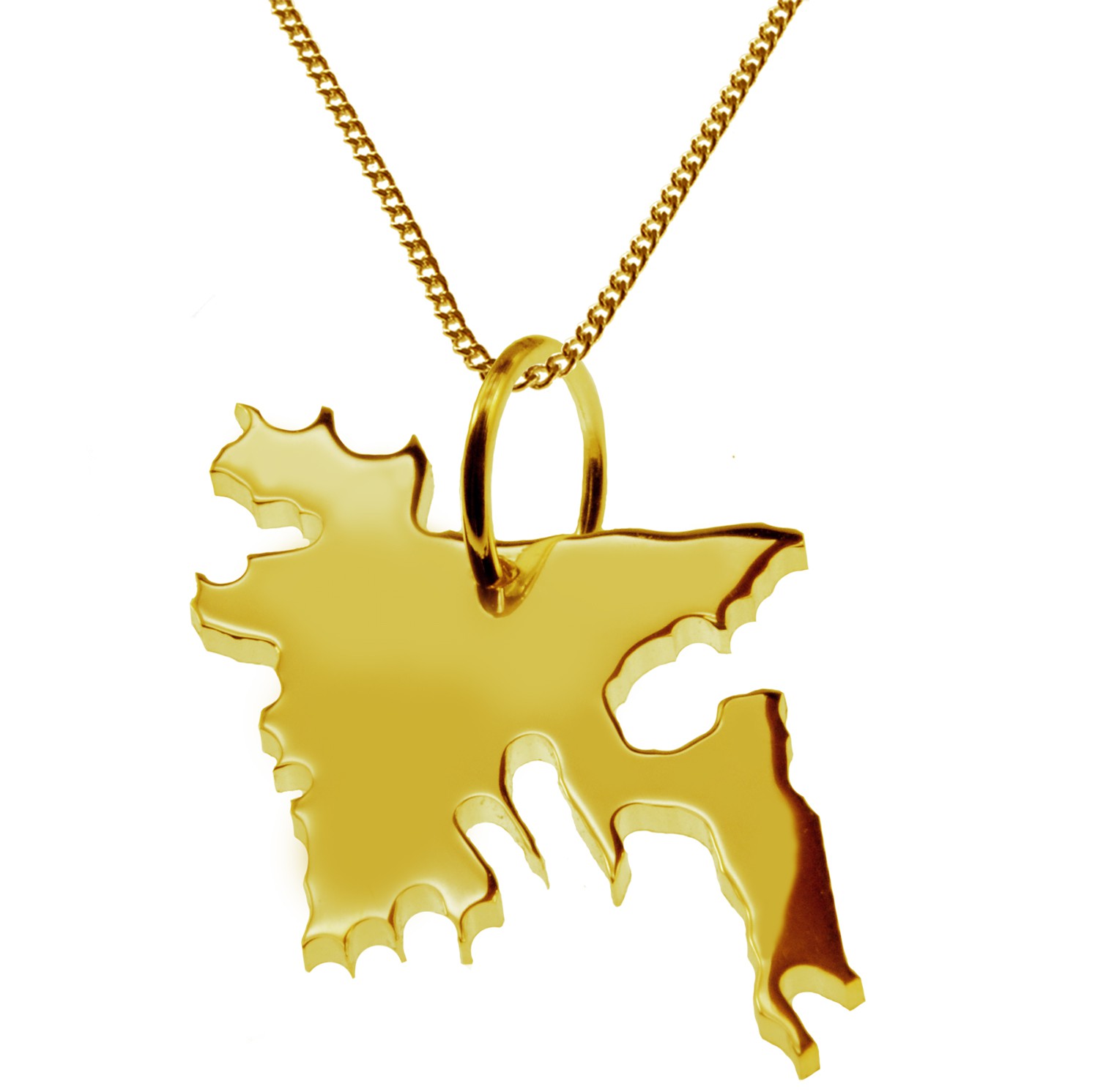 50cm Halskette + Bangladesh Anhänger in 585 Gelbgold