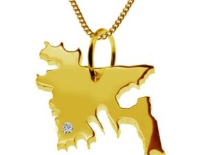 50cm Kette + Bangladesh mit Brillant am Wunschort 585 Gold