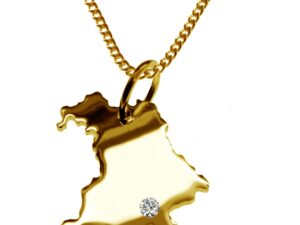 50cm Kette + Bayern mit Brillant am Wunschort 585 Gold