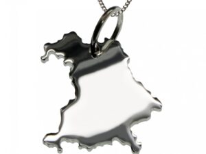 50cm Halskette + Bayern Anhänger in massiv 925 Silber